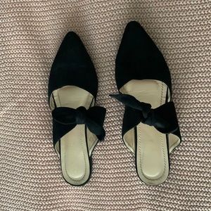 Black Mule Tie Shoes, Size 10